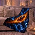 thumbnail image 5 of Fiery Football Electric Lightning Storm Sports Fan, Mystical Celestial Scene, Warm Flannel Blanket for Living Room and Bedroom, Celestial Art Lovers Housewarming Gift, Celestial Home Decor, 5 of 7