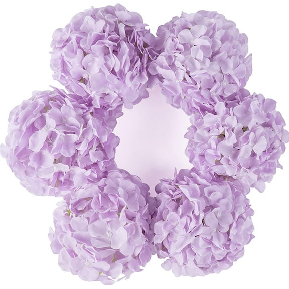 Silk Hydrangea Artificial Flowers Heads with Stems for Wedding Home Decor Pack of 6 (Purple)