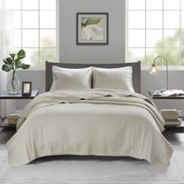 Madison Park 3 Piece Quilt Set, Lightweight Cotton Stitched Coverlet