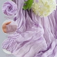 thumbnail image 4 of Purple Cheesecloth Table Runner 10ft Long, Lightweight Voile Fabric for Wedding Decor Boho Party Easter Spring Summer Tabletop, Lavender, 4 of 6