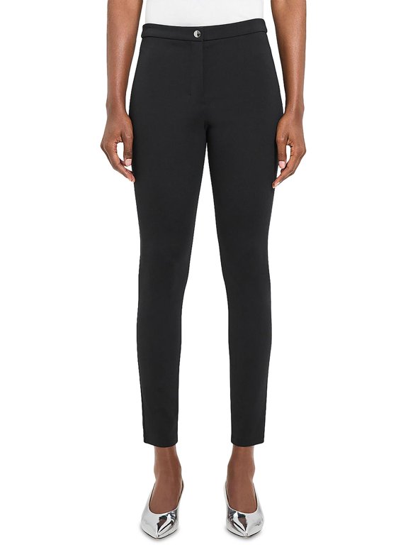 Womens Pleated Solid Ankle Pants