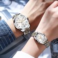 thumbnail image 4 of OLEVS Valentines Couple Pair Quartz Watches Luminous Calendar Date Window 3ATM Waterproof, Casual Stainless Steel His and Hers Wristwatch for Men Women Lovers Wedding Romantic Gifts Set of 2, 4 of 5