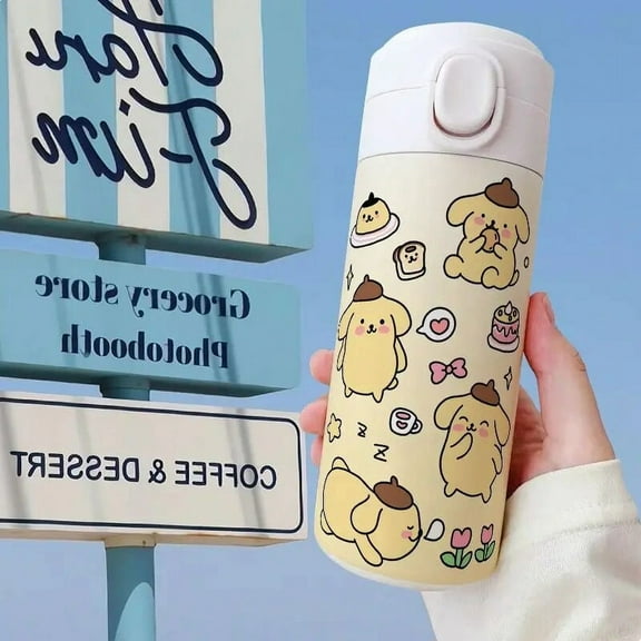 Kawaii Sanrioed Thermos Cup Kitty Keroppi Badtz Maru Cartoon Cute 420Ml Stainless Steel Water Cup Dormitory Home Girl Christmas