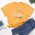 thumbnail image 4 of Happy Easter Shirts for Women Bunny T-Shirt Rabbit Letter Graphic Tees Easter Egg Holiday Shirt Tunic Tops Blouses, 4 of 5