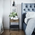 Nathan James Hugo Nightstand Accent Table Rustic Gray Oak Wood Table