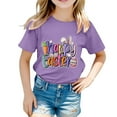 thumbnail image 3 of Easter Shirts for Girls Size 12 Kid Girls Easter Cute Graphic Round Neck Short Sleeve Tee Summer Casual T Shirt,4-5 Years,Y1-, 3 of 4