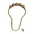 thumbnail image 2 of PONPRNGY Shower Curtain Hooks, Decorative Rust Proof Stainless Steel Shower Curtain Hooks for Bathroom Shower Rods Set of 6, Polished Iron, 2 of 6