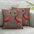 thumbnail image 3 of Shiartex Flamingos Pattern Pillow Covers Sweet Family Throw Pillowcase Vintage Pink  Decorative Cushion Covers Square Outdoor Indoor Couch Bedroom Multi Size, 3 of 5