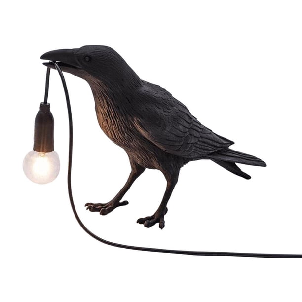 Lámpara de de pájaro USB con forma de pájaro LED para dormitorio, lámpara de escritorio Leclow, luz de cabecera, de escritorio, lámpara de Lámpara de mesa negra