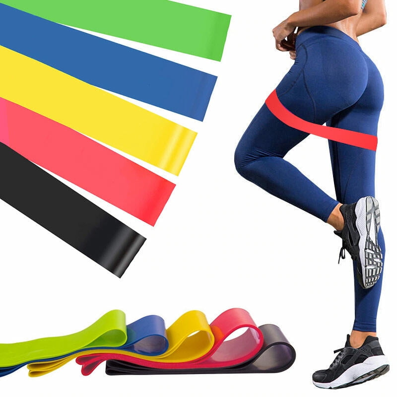 5 Workout Bands Fitness Equipment Exercise Resistance Loop Bands Set with Bag 