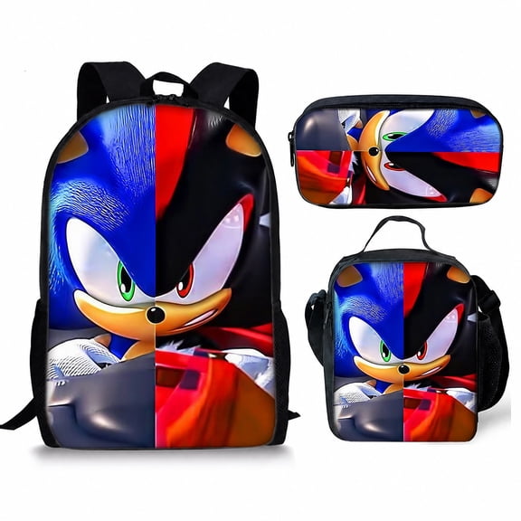 XNB Cartoon Backpack Large Capacity Printed Bookbag Three-Piece Set Ideal For Birthday Gifts Casual Travel bag