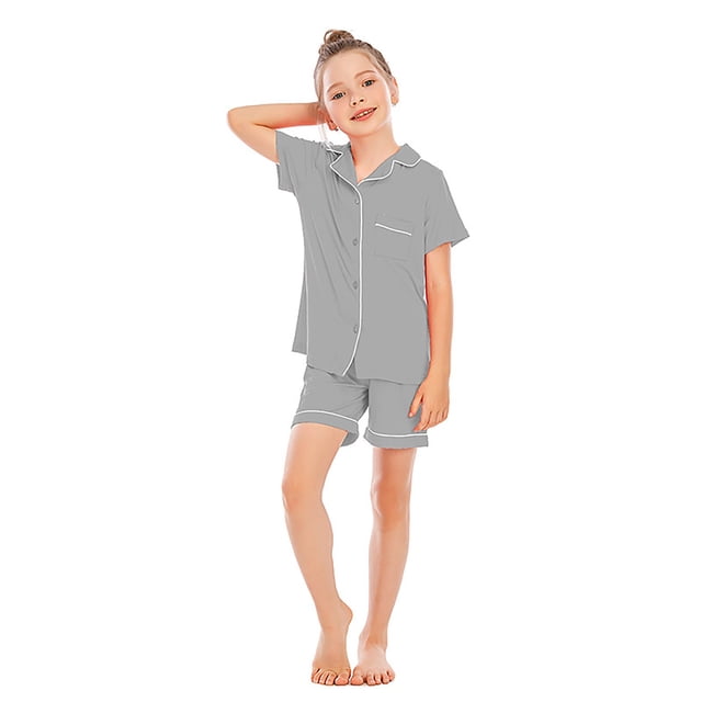 Ensemble de Pyjama Unisexe pour Tout-Petits, Deux Pièces, Col Classique, Confort pour Enfants et Famille