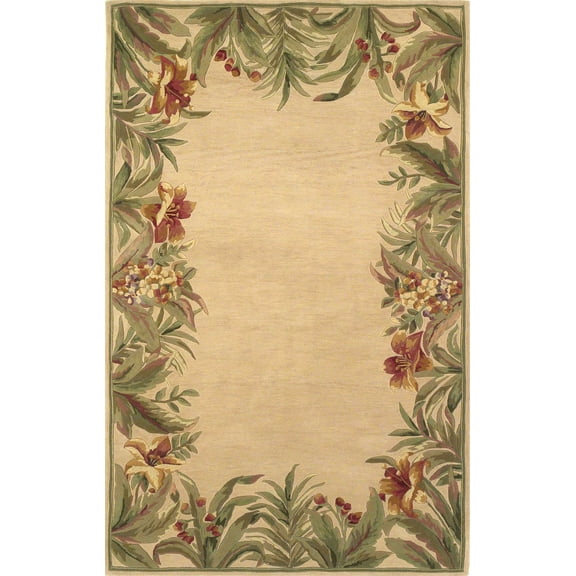 HomeRoots 350045 5 ft. 3 in. x 8 ft. 3 in. Wool Ivory Area Rug