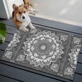 thumbnail image 3 of 2x3 Ft Entryway Area Rug, Grey Boho Kitchen Rug Runner Washable Floor Mat, Abstract Floral Southwestern Ethnic Tribal Non Slip Indoor Door Mat Throw Carpet for Bathroom Living Room Bedroom, 3 of 8