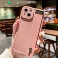 thumbnail image 2 of Solid Phone Case with Wristband Stand, Camera Lens Protection, Shockproof Silicone Soft Case for iPhone 11 Pro, Pink, 2 of 7