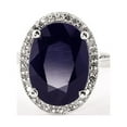 thumbnail image 3 of Galaxy Gold 14k Solid Gold- White, Yellow and Rose Gold Ring with 6.58 Carat (CTW) Natural Oval Sapphire and Diamonds (white-gold, 10), 3 of 6