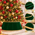 thumbnail image 5 of LOMYOLO Velvet Christmas Tree Collar 30 Inch Foldable Christmas Tree Skirt Stand Cover, Plush Xmas Tree Base Cover with Gold Trim, Christmas Tree Collar for Indoor Holiday Decorations - GREEN, 5 of 8