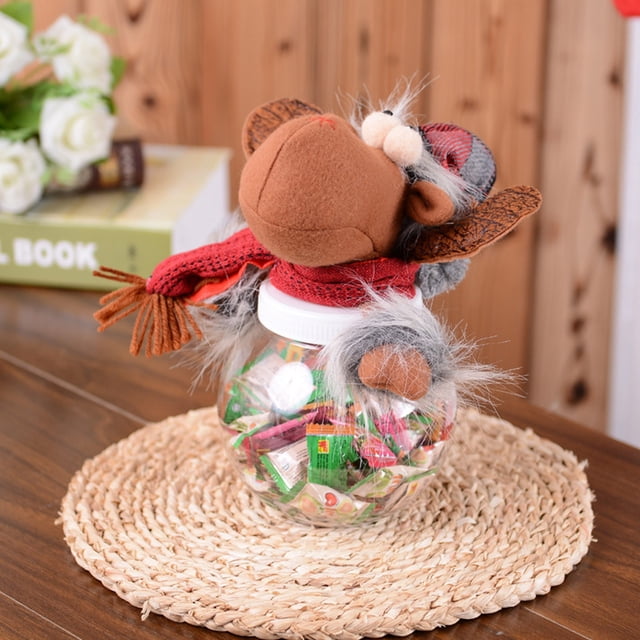 Christmas Candy Jar Storage Bottle Bag Reindeer Plastic Sweet Cookie Chocolate Bottle Snack Container Transparent Sphere For Christmas Present Child's Party Home Decorations.