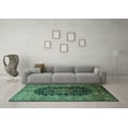 thumbnail image 3 of Ahgly Company Machine Washable Indoor Rectangle Medallion Turquoise Blue Traditional Area Rugs, 7' x 10', 3 of 4