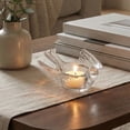thumbnail image 6 of Glass Bird Candle Holder - Dainty Tealight Votive for Tabletop Decor, Dinner Party Accents, Living Room Shelf Displays, Home Candlelight, and Wedding Table Embellishments, 4*4in, Transparent, 6 of 9