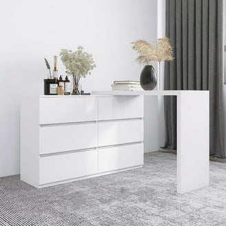 Novogratz Kalissa Dresser/Desk Combo with Wireless Charger, Gray