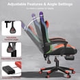 thumbnail image 3 of Mr IRONSTONE RGB Gaming Chair with Footrest, Ergonomic Computer Desk Chair with Lumbar Support and Adjustable LED Lights, 135° Reclining, Red, 3 of 9