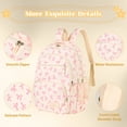 thumbnail image 4 of Bow Print Backpack Set, Lightweight School Book Bag With Crossbody Bag And Pouch, Casual Daypack For Students, 4 of 6