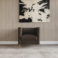 thumbnail image 3 of Home Design Weiss 3-Piece Velvet Square Arm Living Room Set with Sofa, Loveseat, and Armchair, Channel-Tufted Back, Gold Legs, Brown, 3 of 11