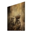 thumbnail image 2 of Designart "Atmospheric Rides on a Bicycle I" Bicycle Print on Natural Pine Wood, 2 of 5