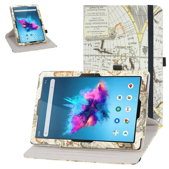 Labanema 10.1" Vankyo MatrixPad S30 Tablet Case, 360 Degree Rotary Stand 10.1" Vankyo MatrixPad S30 Tablet Cover, Case for 10.1" Vankyo MatrixPad S30 Tablet (Map White)