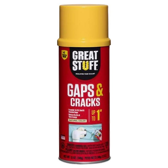 Sellador de espuma GREAT STUFF Gaps & Cracks, color marfil, 355 ml (paquete de 12)