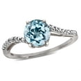 thumbnail image 2 of Star K � Round 7mm Simulated Aquamarine Bypass solitaire engagement promise ring, 2 of 6