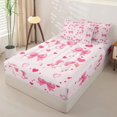 thumbnail image 2 of Manfei Pink Girly Bowtie Zipper Twin Comforter Sets with Fitted Sheet and 2 Pillowcases,3D Cartoon Unicorn Zipper Bedding Set,Pink Reversible,4-Piece, 2 of 7