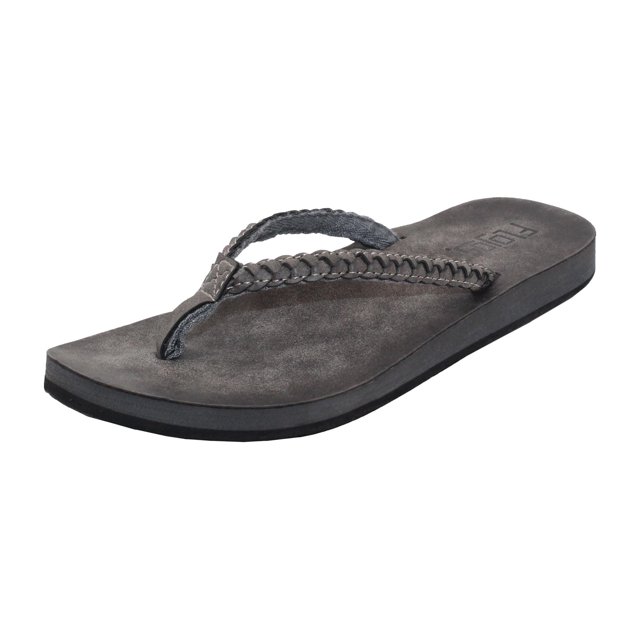 Sandalia Flojos Sky de piel para mujer, color carbón