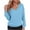 Blue, variant on NTACZA Plus Size Women's Sweater V Neck Loose Fitting Beige Sweater Long Sleeve Pullover Cozy Knit Tops Womans Jumper L