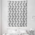 thumbnail image 1 of Modern Tapestry, Ornamental Halftone Pattern of Rhombus Like Elements Repeating Details, Wall Hanging for Bedroom Living Room Dorm Decor, 60W X 80L Inches, Charcoal Grey and White, by Ambesonne, 1 of 2