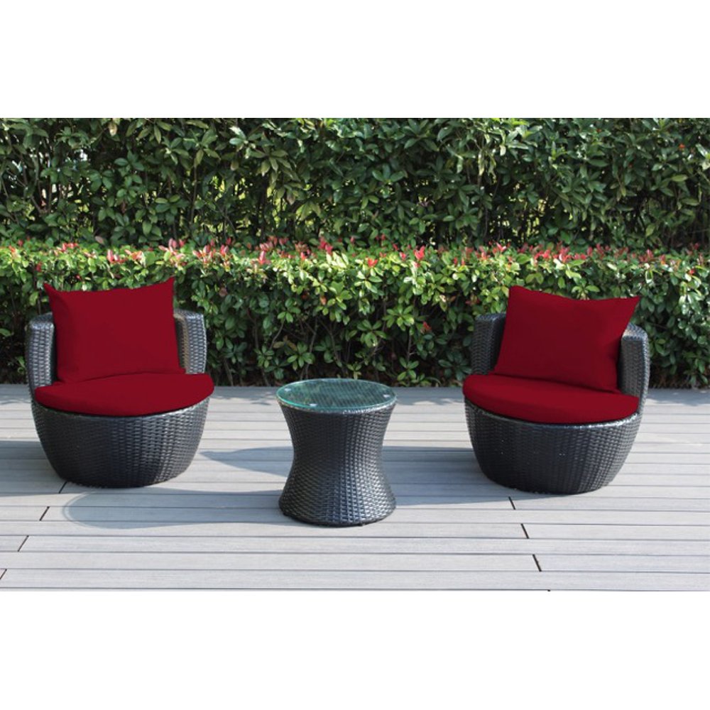 Ohana 3Piece Outdoor Wicker Patio Furniture Conversation Set Walmart