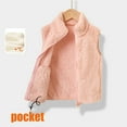 thumbnail image 2 of jtjvou Womens Fuzzy Fleece Vest, Casual Warm Sleeveless Zip Up Solid Color Vest Jacket with Pockets for Fall/Winter Pink L, 2 of 4