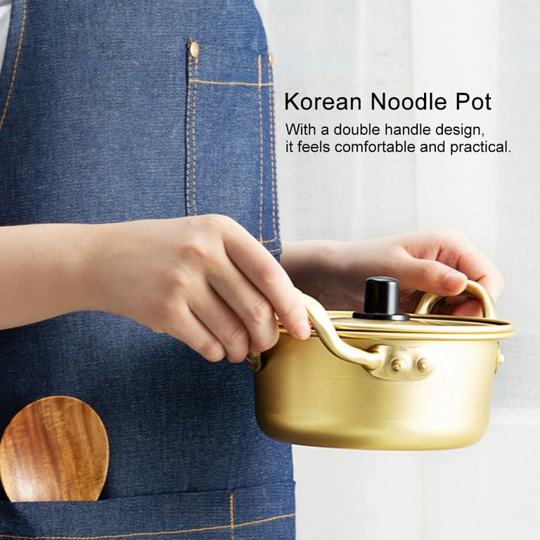 Lyellfe 2 Pack Korea Ramen Pot with Lid, Fast Noodles Cooking Pots,  Alluminum Shin Ramyun Pot with Handles, Great for Soup, Curry, Pasta and  Stew, 2