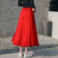 thumbnail image 5 of WTOBBY Women's Sequin Embellished Long Tulle Solid Color Elegant Skirt, Layered Mesh Tea Length Big Hem Skirt for Evening Galas Prom and Party Events,Red S, 5 of 5