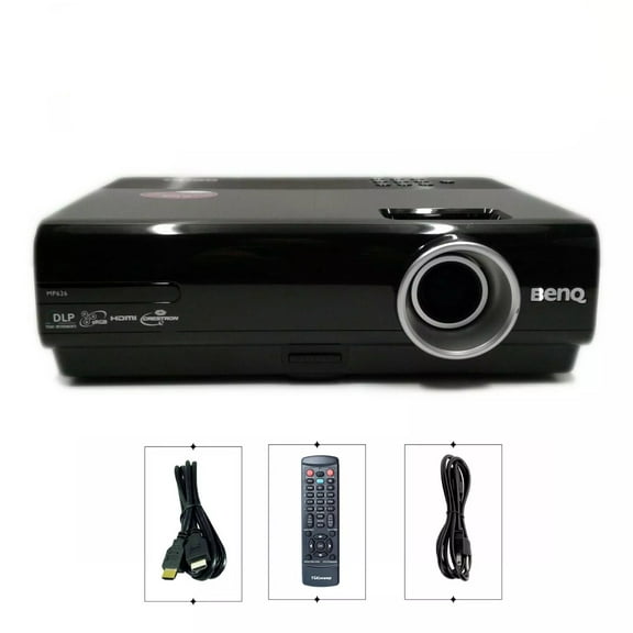 Pre-Owned BenQ MP626 DLP Projector Professional 2700 Lumens HD 1080p HDMI 3D Built-in Speakers with Accessories Bundle