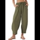 thumbnail image 1 of Pantalones Rectos Holgados e Informales de Algodón y , Color Verde , Talla M, 1 of 8