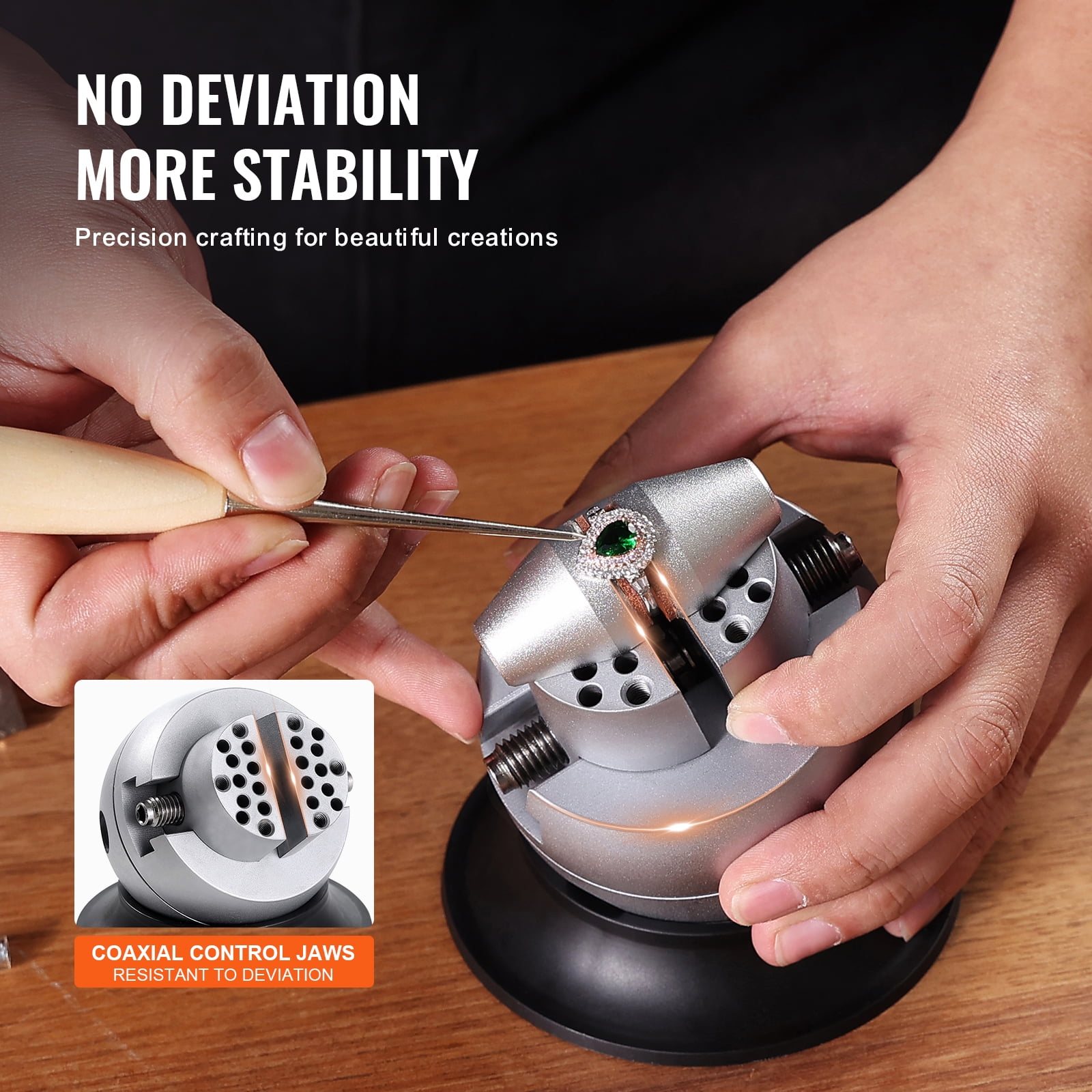SKYSHALO Ball Vise, 3" Engraving Setting Tool, 360° Rotation Engraving Block Vise, 30 PCS Attachment Jewelry Engraving Block Tools Standard Block