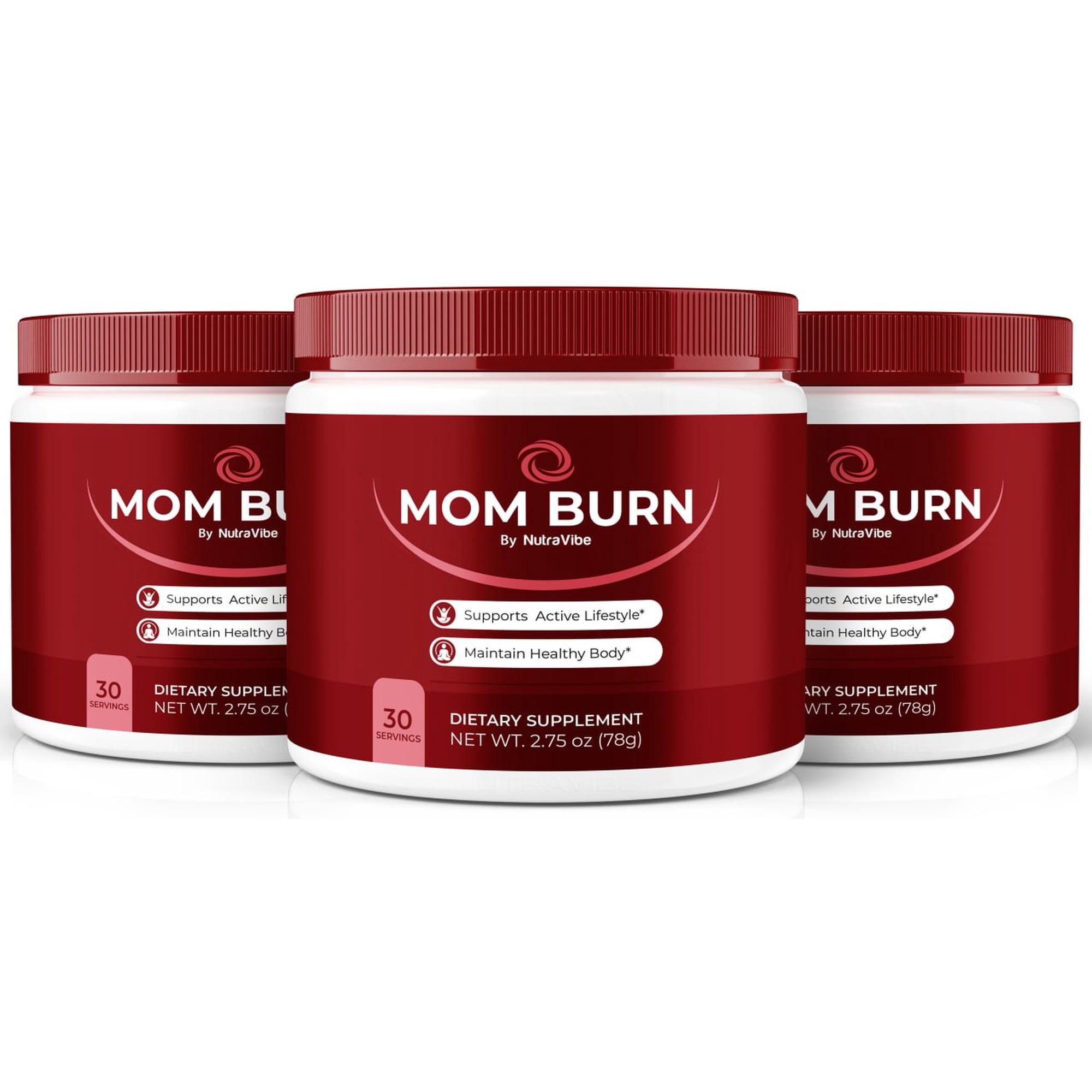 (3 Pack) Mom Burn – Natural Daily Powder Formula Designed to Align with Fitness Goals, Support an Active Lifestyle & Body Balance (90 Servings)