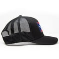 thumbnail image 3 of Puerto Rico Flag Hat for Men and Women – Snapback Trucker Baseball Cap by International Tie (All Black), 3 of 5