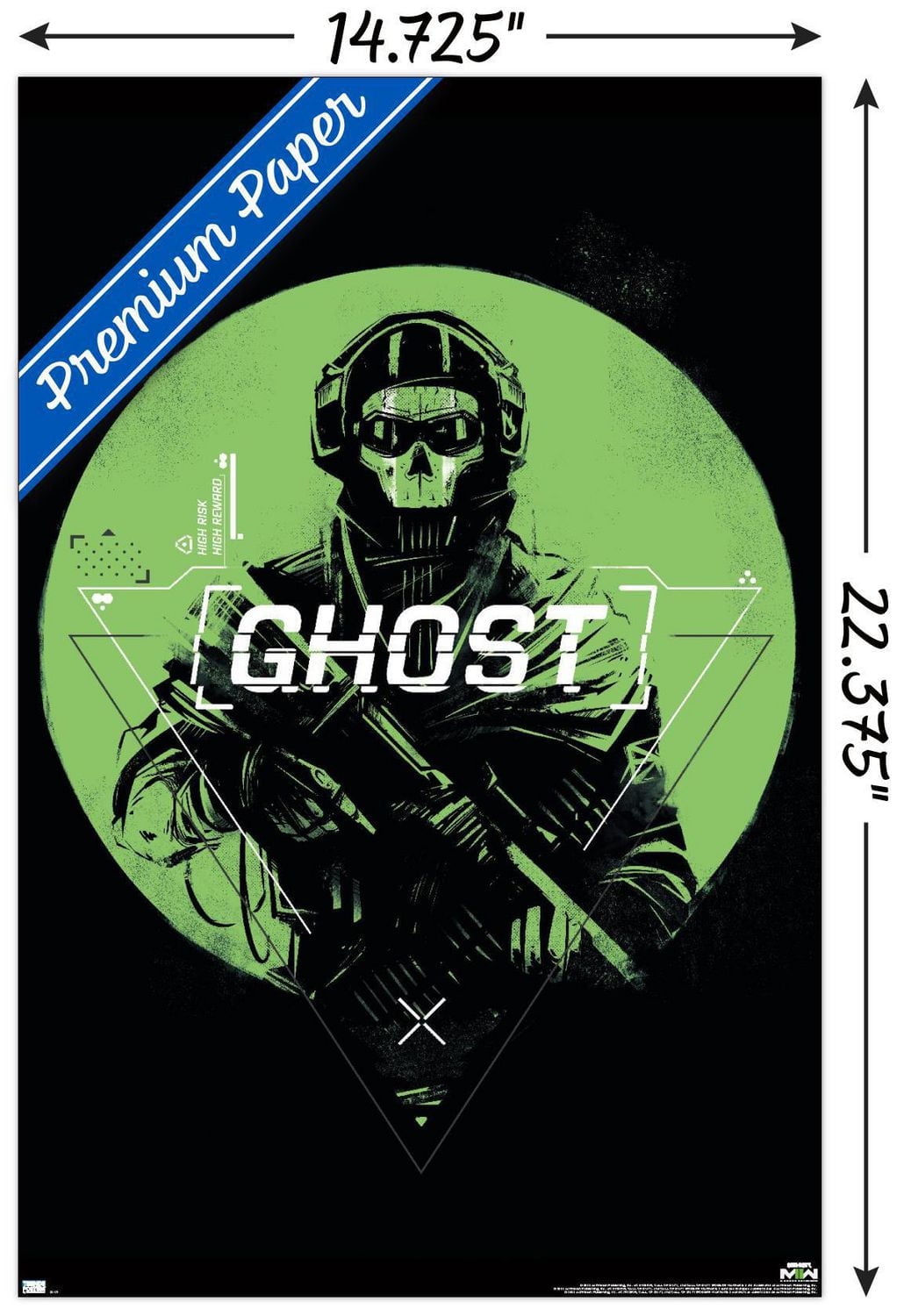Call of Duty: Modern Warfare 2 - Ghost Emblem Wall Poster, 22.375" x 34"