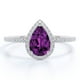 thumbnail image 1 of JeenMata Anillo de Compromiso de 1 Quilate con Piedra Natal de Febrero en Corte de Pera - Anillo de Bodas - Anillo de Halo - Anillo Pavé - Anillo de Promesa - Baño de Oro Blanco de 18 K sobre Plata, 1 of 6