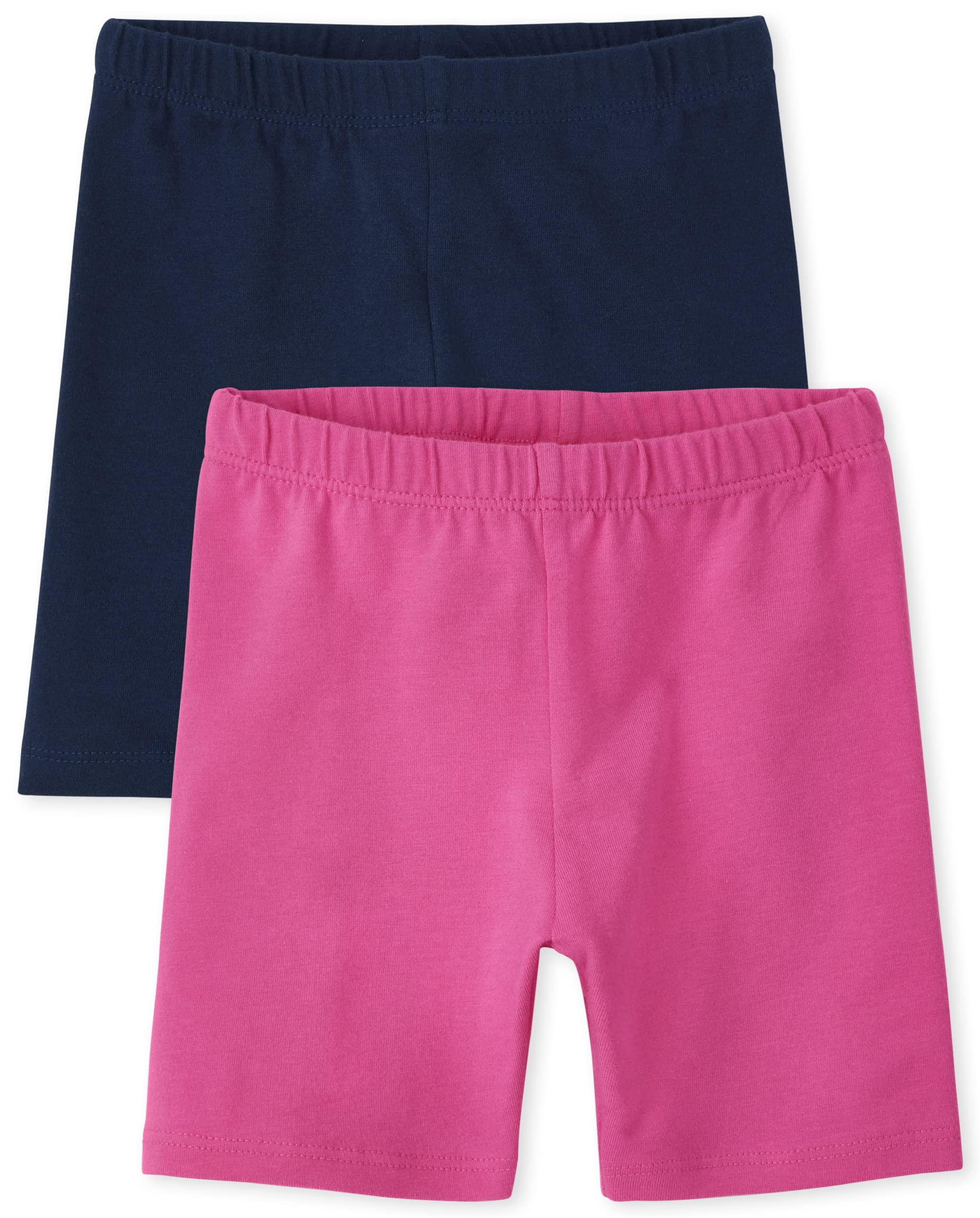 The Children's Place Baby and Toddler Girls Bike Shorts 2Pack, Tidal/in The Pink2 Pack, 3T