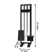 Fire Beauty 5-Piece Black Wrought Iron Fireplace Tools Set – Complete Fire Kit with Stand – Heavy Duty Fireside Accessories for Indoor & Outdoor Use