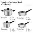 thumbnail image 3 of Stainless Steel Pots and Pans Set Non Toxic, 6PCs Kitchen Cookware Sets with Stay-Cool Handles, Dishwasher Safe&Compatible with All Stovetops(Gas,Electric&Induction), 3 of 5